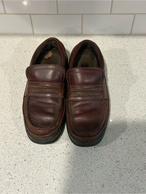 Men's Leather Slip-On Loafers in Dark Brown - Size 9 1/2 M